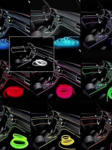 Đèn LED Trang Trí Nội Thất Ô Tô Dây EL Dải Đèn Neon 1M/3M/5M Ánh Sáng Xung Quanh Linh Hoạt USB DIY Tự Làm Đèn Tạo Không Khí Tiệc Tùng Diode