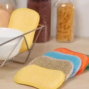 Multi-Functional Sponge Wipes – Washable & Reusable Kitchen & Bathroom Cleaning Pads for Pots Pans Dishes