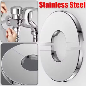 Stainless steel decorative cover faucet triangle valve gas water heater exhaust pipe circular split air conditioning hole cover