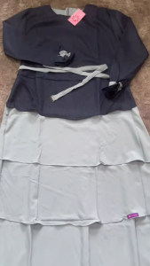 Terbaru Aurany Gamis Dress GSA 47 Narumi Cotton Blue Kombinasi Narumi Series