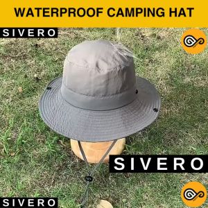 Camping Hat Waterproof Cowboy Hat Bucket Hat Topi Hiking Jungle Cap Boonie Hat Fishing Fisherman Hat Men Women Sivero
