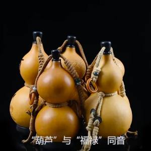 กระติกน้ำเต้าสามารถใส่น้ำร้อนได้น้ำเต้าไวน์น้ำเต้าธรรมชาติพร้อมจี้ไวน์สไตล์โบราณถ้วยน้ำพกพาขวดไวน์เครื่องประดับ