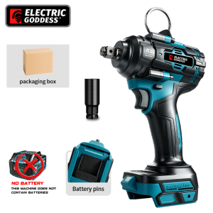 Electric Goddess 800NM Brushless Electric Impact Wrench 1/2inch Cordless Wrench Screwdriver For Makita 18V Battery Pin