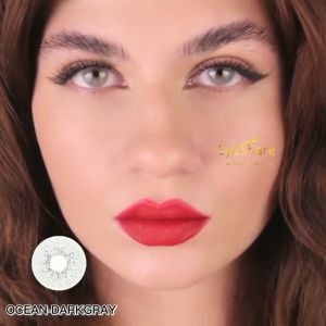【MUMUVI】OCEAN DarkGray Colored Contact Lenses 14.2MM Soft Lens Makeup Contact Lens Brown(0.00)
