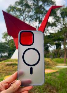 Casa Iphone 11 / 11 Pro / 11 Pro Max / 12 / 12 Pro / 12 Pro Max / 13 / 13 Pro / 13 Pro Max / 14 / 14 Plus / 14 Pro / 14 Pro Max / 15 / 15 Plus / 15 Pro / 15 Pro Max Tpu Metal Magsafe Magnetic Case Shockproof Solid Bumper Cover Back Matte Anti Sidik Jari