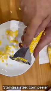 Alat Pengupas Biji Jagung Praktis Bahan Stainless Steel Corn Peeler Stripper Pisau Serutan Perontok Biji Jagung / Parutan Jagung Mudah