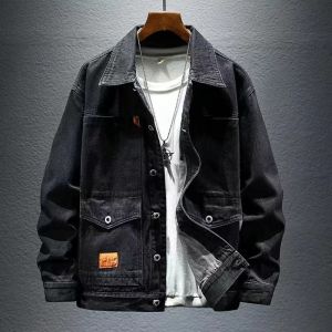 Áo Khoác Denim Chống Mài Mòn Cho Nam Mùa Xuân Thu Ngoài Trời Thường Ngày Cỡ Lớn Quần Áo Bảo Hộ Lao Động Áo Khoác Nút Áo Dài Tay