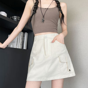 MiiOW | High Waist A-Line Mini Skirt Womens Summer 2025 New Korean Style Versatile Workwear Skirt Cool Short Skirt Cat Person