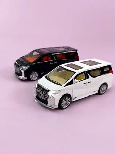 6Doors Open Toyota Alphard Sound&Light Vehicle Models Car Toys Collection Pull Back Can Open Door Mainan Kereta Model