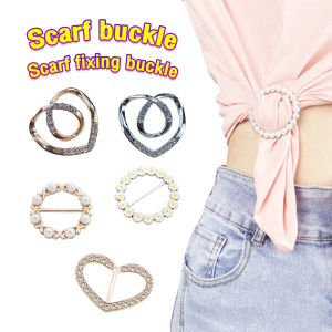 KLIMO Multi-functional Scarf Ring Shawl Brooch Alloy Ring Silk Scarf Pin Women Accessories