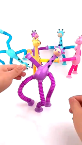 ⚡ LOCAL STOCKLED ⚡ LED Telescopic Suction Cup Giraffe Toy Cartoon Puzzle Suction Cup Decompression Toy Stress Relief  Kids Gifts Educational Toys