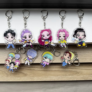 9pcs Kpop Demon Hunter Acrylic Keychain Set Rumi Zoey Mira Jinu Baby Abby Mystery Cute Design Aesthetic Keyrings for Bags