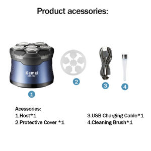 KEMEI KM-T421 Electric Shaver IPX6 Electric Razor 9000RPM Mens 6-head Hair Cutter Balding Machine