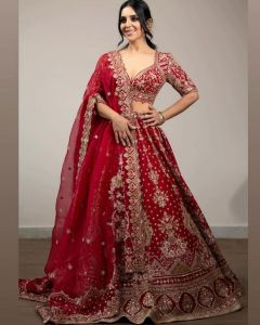 [PRE-ORDER] Semistitched Embroidered Lengha ( Delivery 10 Days )