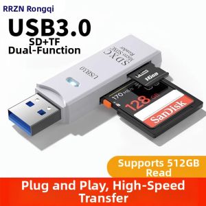 RQZN | High Speed Multi-Function SD Memory Card TF Converter Type-C USB 3.0 OTG Adapter for Computers U-disks Cars DSLR Cameras Huawei Phones