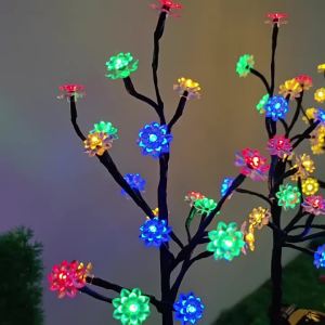 other | Solar Powered Cherry Blossom Lotus Lights Garden Light Outdoor Lawn Lights Patio Decoration Garden Aisle Ambient Landscape Light