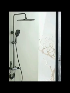 SRUE New digital display Shower set For Bathroom Gun Grey Stainless Shower Sets Space Rustproof Piano Keys Shower Set 4 in 1 Height Adjustable Cold And Hot shower