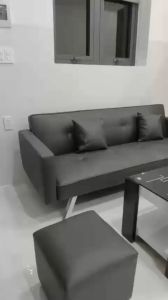 Bộ sofa bed da simili xám ghi - combo sofa bed 6 món - bh 12 tháng