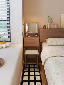 DONGMU | Solid Wood Mini Dressing Table Narrow Space Saving Bedside Table