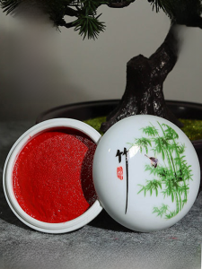 Pure Cinnabar Stamp Pad Raw Ore Cinnabar Edible Natural Prepared Cinnabar Stamp-Pad Ink Seal Great Seal Special Ancient Style Inkpad Seal