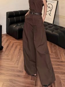 Tonnssar Casual Loose High Waist Wide Leg Pants Womens Solid Color Versatile Comfortable Summer New Style Korean Fashion
