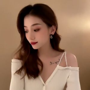 Anting Wanita Korea Pita Bisa Untuk Hijab Fashion Stud Drop Earrings Tusuk Tindik Anti Karat HS E25