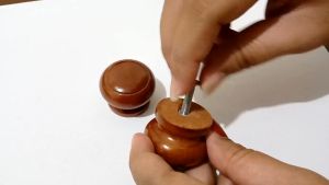 LUSINAN Knob Knop Handle Jati Bulat Coklat Kayu 12pcs