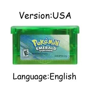 Bandai | Pokemon Game Card Multi Language Version Video Game Cartridge Gift Emerald FireRed LeafGreen Ruby for GBA SP