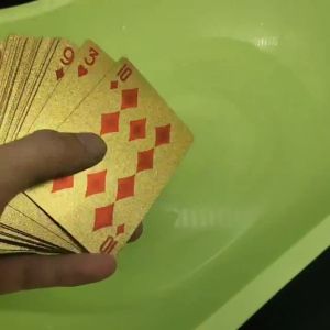 Gold Silver Poker Cards Black Playing Poker Card Gold Foil Plated Waterproof PVC Plastic Table Fun Game Play Premium Quality Gift