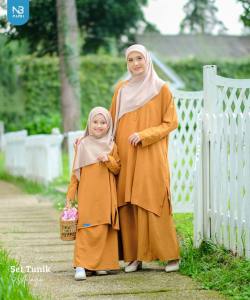 Setelan Tunik Melayu Katun Crinkle untuk Anak dan Remaja by NuBintang