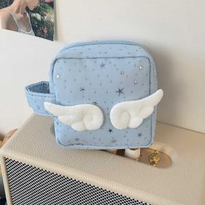 Large Capacity Stationery Storage Print Wings Star Dots Pencil Case Y2k Desktop Storage Korean Style Pen BagUniversal Box