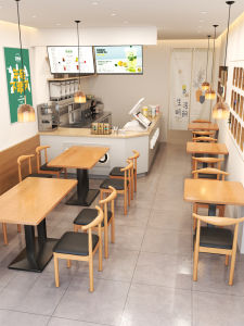 Simple Modern Coffee Table Restaurant Commercial Use Milk Tea Shop Fast Food Restaurant Dining Table Square Table Design