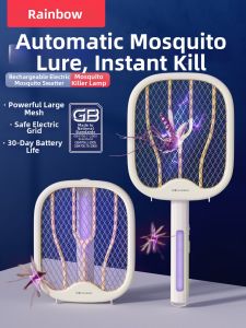 RAINBOW | Powerful 2-in-1 Electric Mosquito Racket Light Lithium Battery