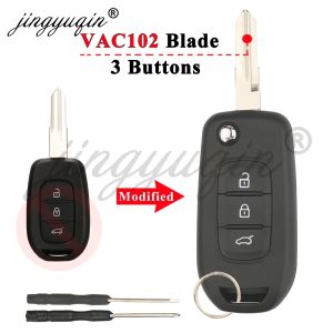 Upgrade Modified Flip Car Key Fob Case Shell for Renault Symbol Trafic Clio 4 Twingo Dacia Logan Sandero Dokker Duster VIVARO
