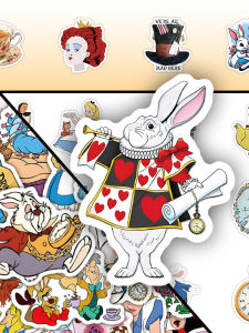 54 Sticker Alice in Wonderland Tranh Dán Chống Thấm Nước Hoạt Hình Nghệ Thuật Doodle Trang Trí Văn Phòng Phẩm Cho Trẻ Em