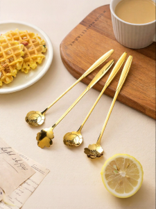 MODERN SWEETHOME | Cherry Blossom Long-Handle 304 Stainless Steel Mixing Spoon