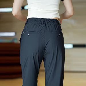 HULIXIONGDI | High Elasticity Icy-Silk Thin Straight-leg Breathable Quick-dry Pants