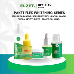 Elzet Skincare Paket Komplit Flek Whitening Series Paket Lengkap Penghilang Flek Hitam Pemutih Kulit Wajah BPOM