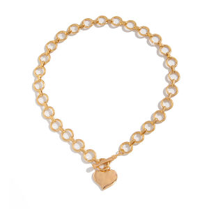 สร้อยคอโลหะสไตล์ฮิปฮอปแบบย้อนยุคสำหรับผู้หญิง เครื่องประดับแฟชั่นแบบอินส์ที่สวมใส่ได้หลากหลาย โซ่หมีเก๋ไก๋ โซ่คอแบบลำลอง