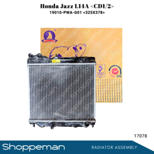 17078 HONDA JAZZ L14A CD1/2 RADIATOR ASSEMBLY M/T 325x378x26mm PA26 1ROW 19010-PWA-G01