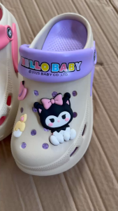 Dép Sục Cross Nữ đế cao 4phân gắn sticker hoạt hình Kuromi dễ thương chất liệu EVA chống trơn trượt mã B684-1🌸🌸