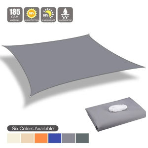 Large Rectangle Sun Shade Sail with Ropes Garden Canopy UV Block Shelter Outdoor Shade Cover For Patio Yard Pool