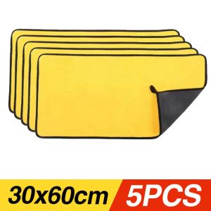 1/3/5/10PCS Car Wash Towels Thickened Microfiber Cleaning Cloth Absorbent Drying Towel Yellow 30x30cm 30x60cm Auto Detailing