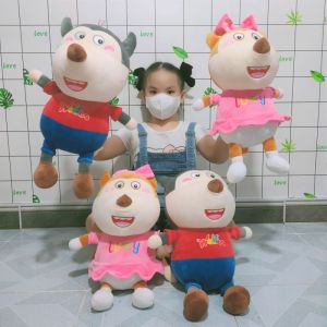 Thú bông Sói Wolfoo & Lucy hoạt hình gia đình sói Wolfoo & Lucy chính hãng vải Miniso mềm mịn - sản phẩm cam kết như hình