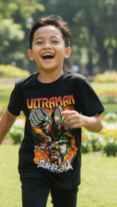Gilan T Shirt Kaos Baju Distro Anak Gambar Anime ULTRAMAN CHIBI Super Hero Ultramen