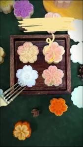 4Pcs/Set DIY Mid-Autumn Festival Cherry Blossom Mooncake Mold Flowers Sakura Pattern Stamps Hand Press Mold Plungers Pastry Tool