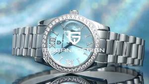Pagani Design | PAGANI DESIGN Womens Quartz Watch Diamond Bezel Top Sapphire Stainless Steel Luxury Elegant Womens Dress Watch+Gift Box