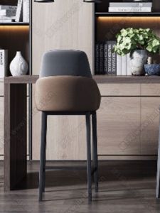 Solid Wood Bar Stool Bar Chair Simple Modern Leather Home Island Stool Bar Stool High Stool Entertainment High Chair