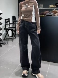 plus Size Fleece Lined Straight Leg Jeans Womens Slim Wide Leg Pants High Waist Denim Casual Winter Fashion plus Size Jeans