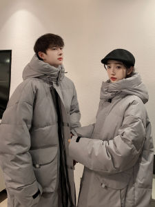 90 สีขาว เป็ด ขนเป็ด ยาว โอเวอร์ไซส์ หนาขึ้น อุ่น ฤดูหนาว เสื้อโค้ท สําหรับคู่รักผ้านวมยาวถึงเข่า เสื้อแจ็คเก็ต ผู้หญิง แฟชั่นสไตล์การเดินทาง